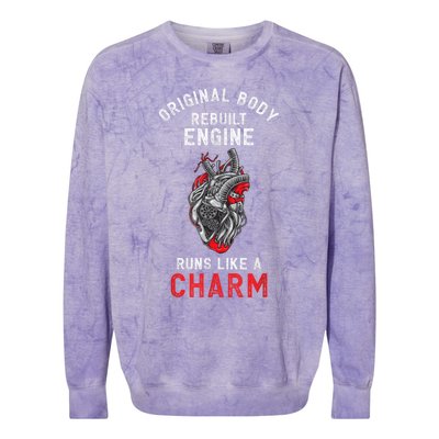 Original Body Rebuilt Engine Runs Like A Charm Colorblast Crewneck Sweatshirt