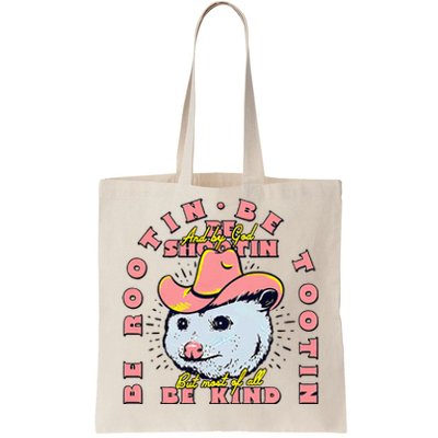 Opossum Bee Rootin Be Tootin Most Of All Be Kind Vintage Tote Bag