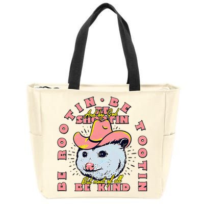 Opossum Bee Rootin Be Tootin Most Of All Be Kind Vintage Zip Tote Bag