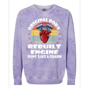 Original Body Rebuilt Engine Runs Like A Charm Car Engine Heart Colorblast Crewneck Sweatshirt