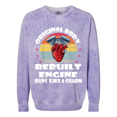 Original Body Rebuilt Engine Runs Like A Charm Car Engine Heart Colorblast Crewneck Sweatshirt