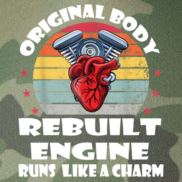Original Body Rebuilt Engine Runs Like A Charm Car Engine Heart Legacy Tie Dye Trucker Hat
