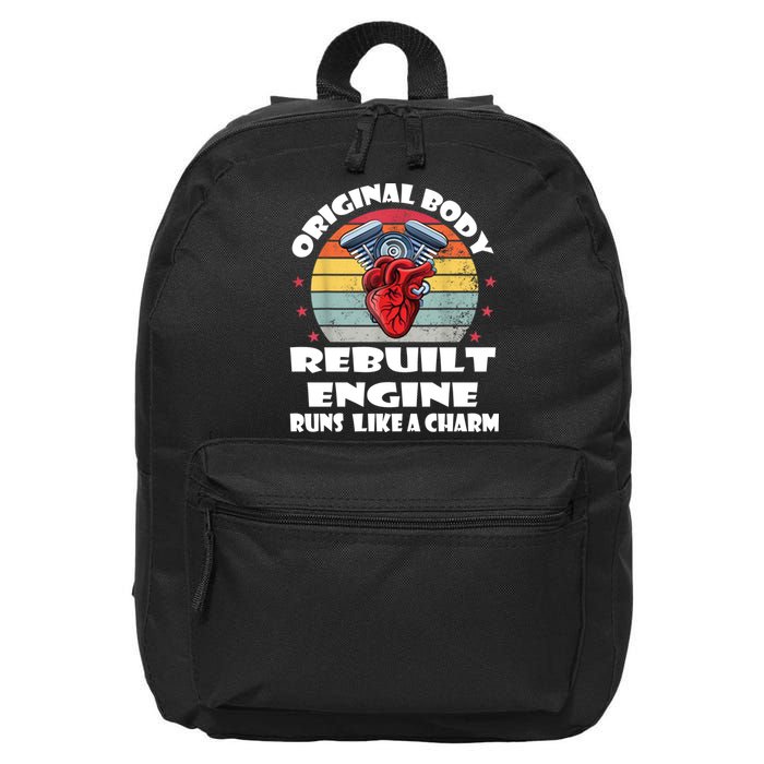 Original Body Rebuilt Engine Runs Like A Charm Car Engine Heart 16 in Basic Backpack