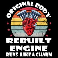Original Body Rebuilt Engine Runs Like A Charm Car Engine Heart 16 in Basic Backpack