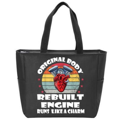 Original Body Rebuilt Engine Runs Like A Charm Car Engine Heart Zip Tote Bag