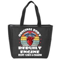 Original Body Rebuilt Engine Runs Like A Charm Car Engine Heart Zip Tote Bag