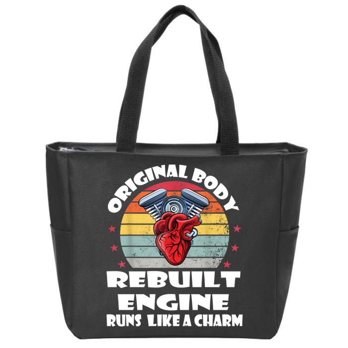 Original Body Rebuilt Engine Runs Like A Charm Car Engine Heart Zip Tote Bag