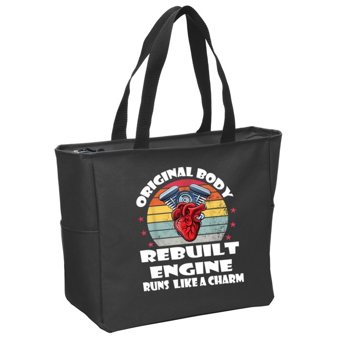 Original Body Rebuilt Engine Runs Like A Charm Car Engine Heart Zip Tote Bag
