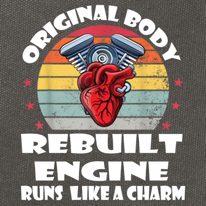 Original Body Rebuilt Engine Runs Like A Charm Car Engine Heart Cotton Canvas Backpack