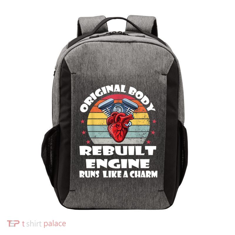 Original Body Rebuilt Engine Runs Like A Charm Car Engine Heart Vector Backpack