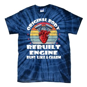 Original Body Rebuilt Engine Runs Like A Charm Car Engine Heart Tie-Dye T-Shirt