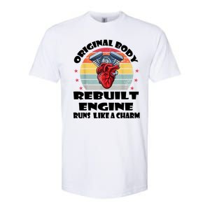 Original Body Rebuilt Engine Runs Like A Charm Car Engine Heart Softstyle CVC T-Shirt