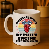 Original Body Rebuilt Engine Runs Like A Charm Car Engine Heart Mug