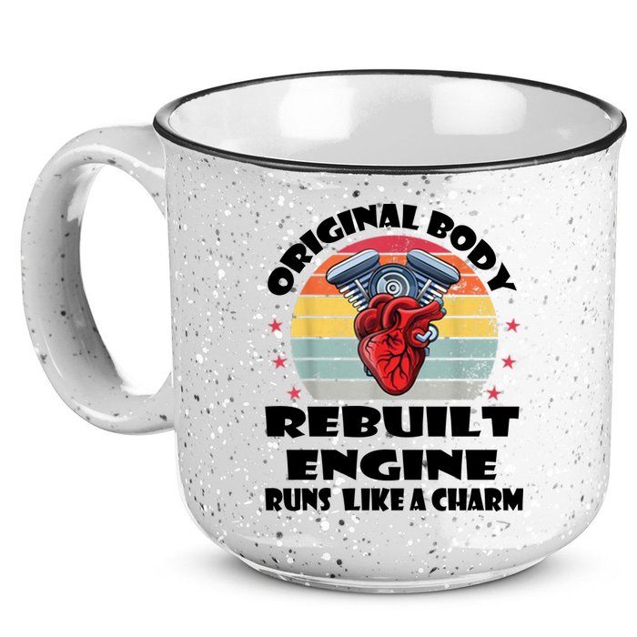 Original Body Rebuilt Engine Runs Like A Charm Car Engine Heart 15oz Campfire Ceramic Mug
