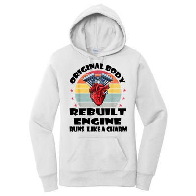 Original Body Rebuilt Engine Runs Like A Charm Car Engine Heart Women's Pullover Hoodie