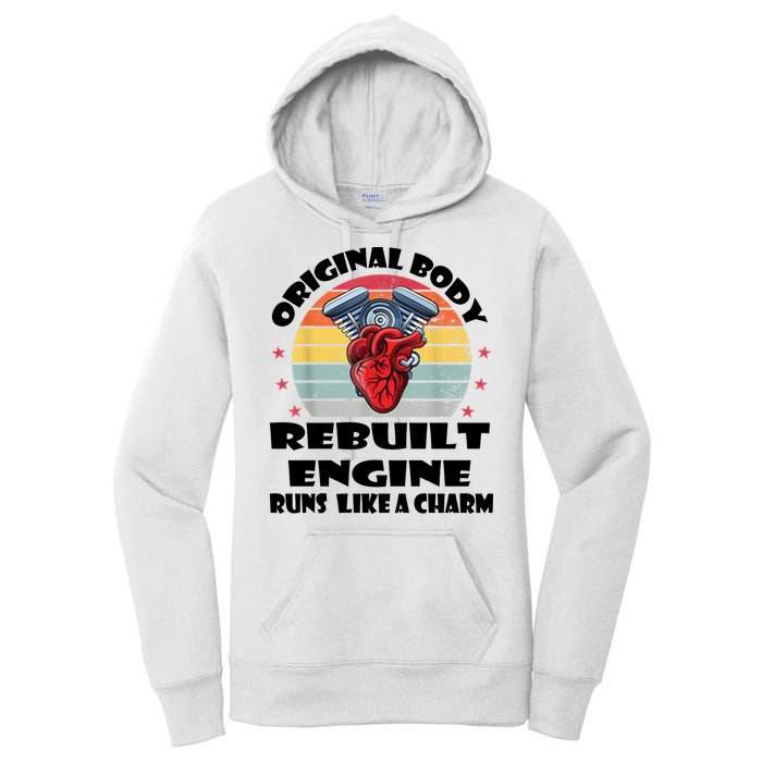 Original Body Rebuilt Engine Runs Like A Charm Car Engine Heart Women's Pullover Hoodie
