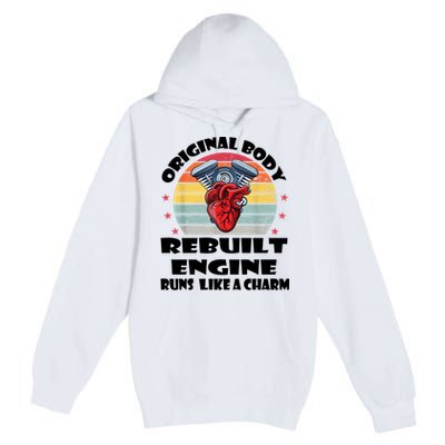 Original Body Rebuilt Engine Runs Like A Charm Car Engine Heart Premium Pullover Hoodie