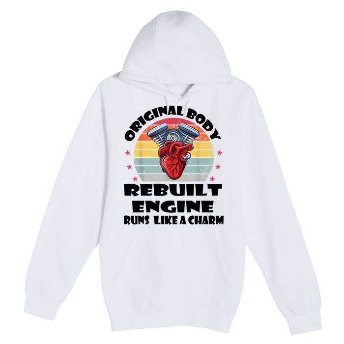 Original Body Rebuilt Engine Runs Like A Charm Car Engine Heart Premium Pullover Hoodie