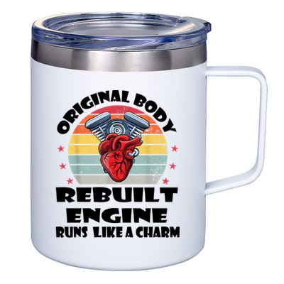 Original Body Rebuilt Engine Runs Like A Charm Car Engine Heart 12oz Stainless Steel Coffee Mug
