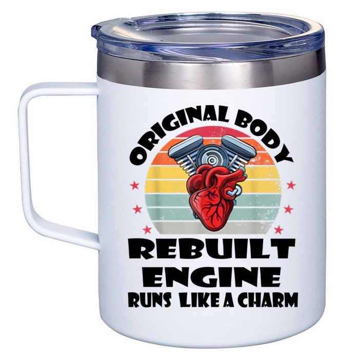Original Body Rebuilt Engine Runs Like A Charm Car Engine Heart 12oz Stainless Steel Coffee Mug