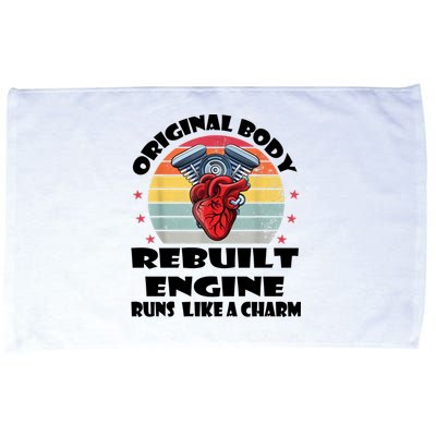 Original Body Rebuilt Engine Runs Like A Charm Car Engine Heart Microfiber Hand Towel
