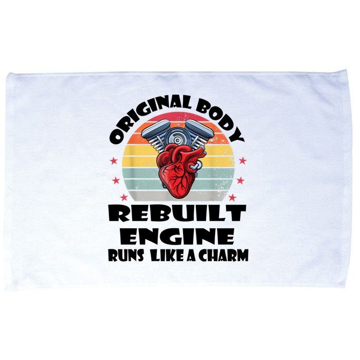 Original Body Rebuilt Engine Runs Like A Charm Car Engine Heart Microfiber Hand Towel