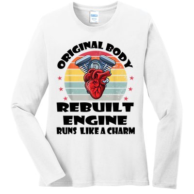 Original Body Rebuilt Engine Runs Like A Charm Car Engine Heart Ladies Long Sleeve Shirt