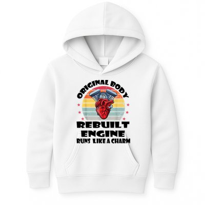Original Body Rebuilt Engine Runs Like A Charm Car Engine Heart Kids Hoodie