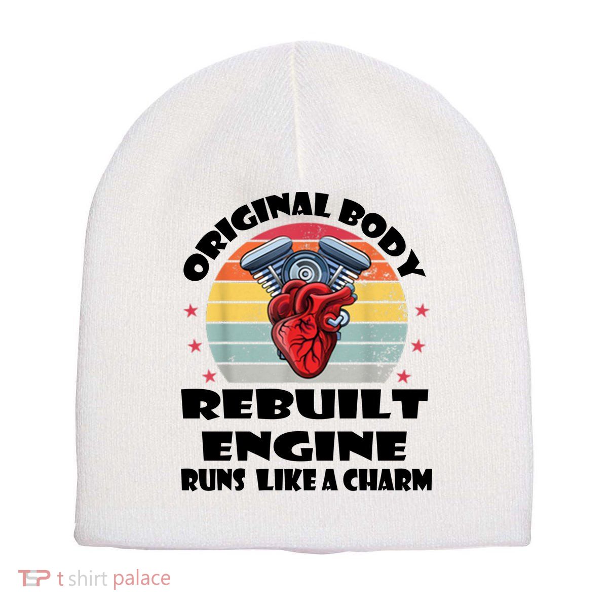 Original Body Rebuilt Engine Runs Like A Charm Car Engine Heart Short Acrylic Beanie