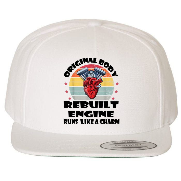 Original Body Rebuilt Engine Runs Like A Charm Car Engine Heart Wool Snapback Cap