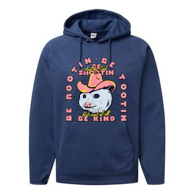 Opossum Bee Rootin Be Tootin Most Of All Be Kind Vintage Performance Fleece Hoodie