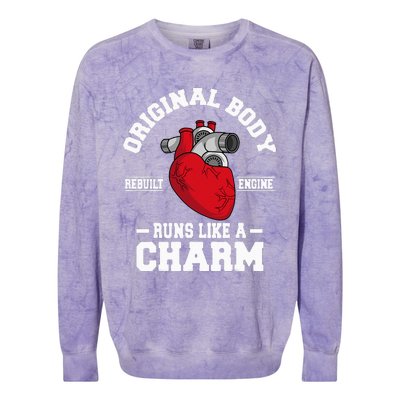 Original Body Rebuilt Engine Works Like A Charm Open Heart Colorblast Crewneck Sweatshirt