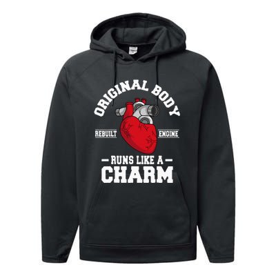 Original Body Rebuilt Engine Works Like A Charm Open Heart Performance Fleece Hoodie