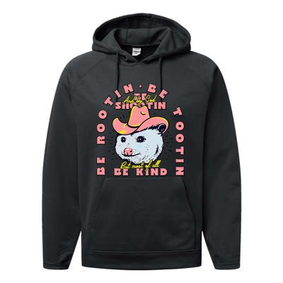 Opossum Bee Rootin Be Tootin Most Of All Be Kind Vintage Performance Fleece Hoodie