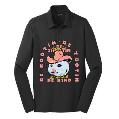 Opossum Bee Rootin Be Tootin Most Of All Be Kind Vintage Silk Touch Performance Long Sleeve Polo