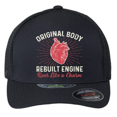 Original Body Rebuilt Engine Heart Attack Survivor Recovery Flexfit Unipanel Trucker Cap