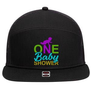 One Baby Shower 7 Panel Mesh Trucker Snapback Hat