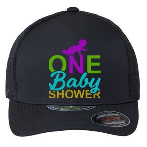 One Baby Shower Flexfit Unipanel Trucker Cap