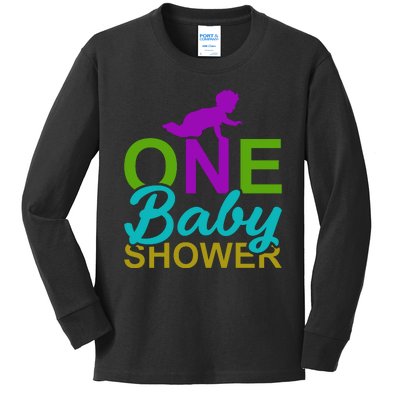 One Baby Shower Kids Long Sleeve Shirt