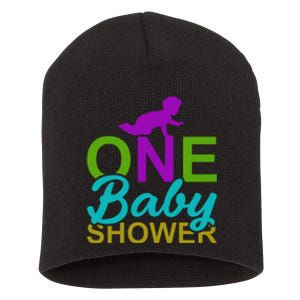 One Baby Shower Short Acrylic Beanie