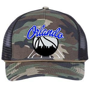 Orlando Basketball Skyline Retro Rope Trucker Hat Cap