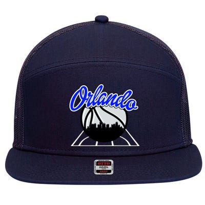 Orlando Basketball Skyline 7 Panel Mesh Trucker Snapback Hat