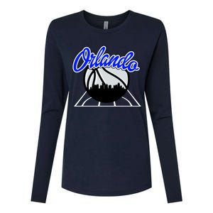 Orlando Basketball Skyline Womens Cotton Relaxed Long Sleeve T-Shirt