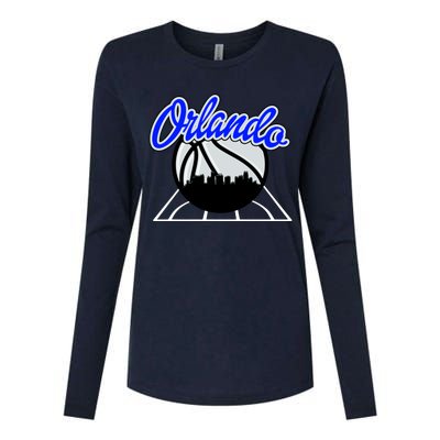 Orlando Basketball Skyline Womens Cotton Relaxed Long Sleeve T-Shirt