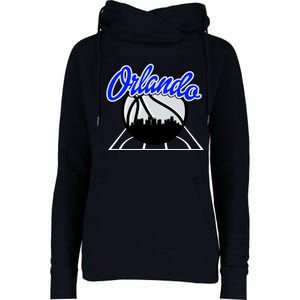 Orlando Basketball Skyline Womens Funnel Neck Pullover Hood