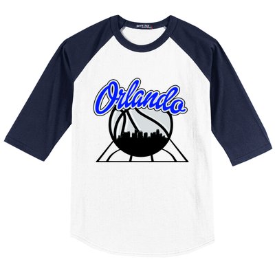 Orlando Basketball Skyline Baseball Sleeve Shirt