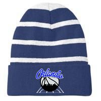 Orlando Basketball Skyline Striped Beanie with Solid Band