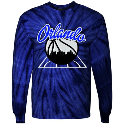 Orlando Basketball Skyline Tie-Dye Long Sleeve Shirt