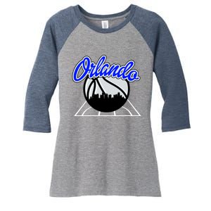 Orlando Basketball Skyline Women's Tri-Blend 3/4-Sleeve Raglan Shirt