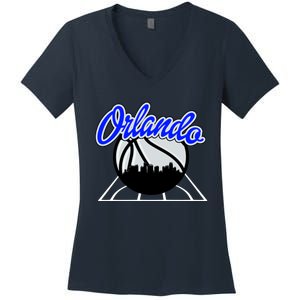 Orlando Basketball Skyline Women's V-Neck T-Shirt